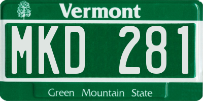 VT license plate MKD281