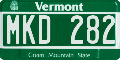 VT license plate MKD282