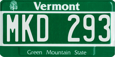 VT license plate MKD293