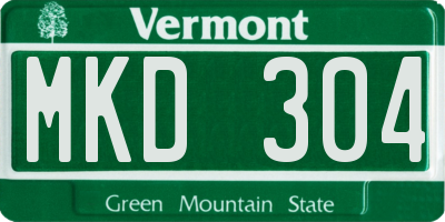 VT license plate MKD304