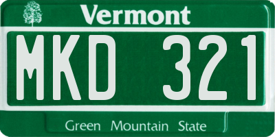VT license plate MKD321