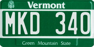 VT license plate MKD340