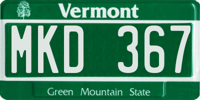 VT license plate MKD367
