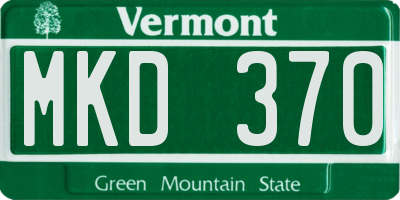VT license plate MKD370