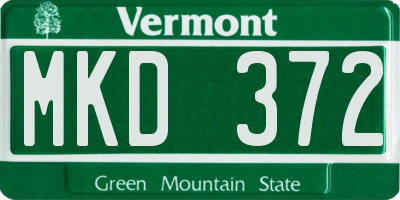 VT license plate MKD372