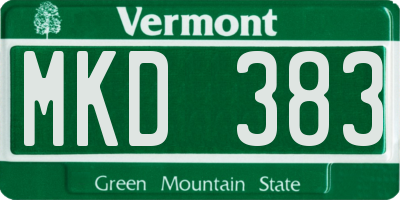 VT license plate MKD383
