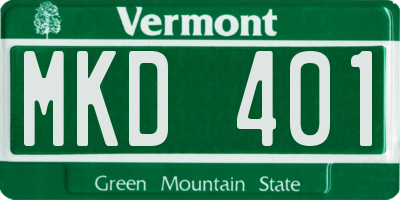 VT license plate MKD401