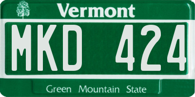 VT license plate MKD424