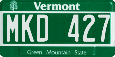 VT license plate MKD427