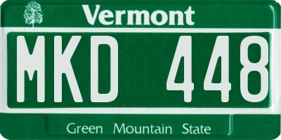 VT license plate MKD448