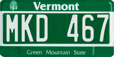 VT license plate MKD467