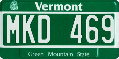 VT license plate MKD469