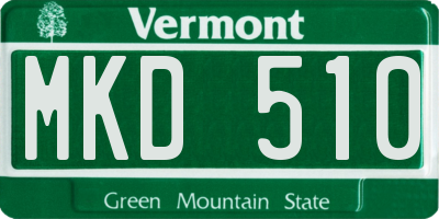 VT license plate MKD510