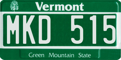 VT license plate MKD515