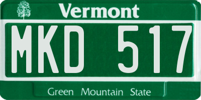 VT license plate MKD517
