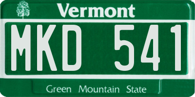 VT license plate MKD541