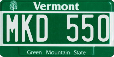 VT license plate MKD550