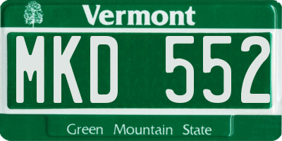 VT license plate MKD552
