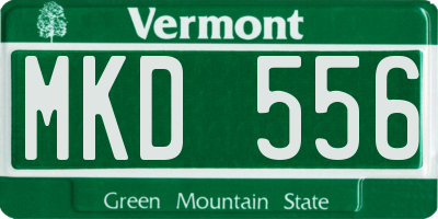 VT license plate MKD556