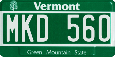 VT license plate MKD560