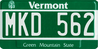 VT license plate MKD562