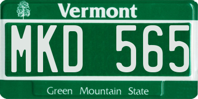 VT license plate MKD565