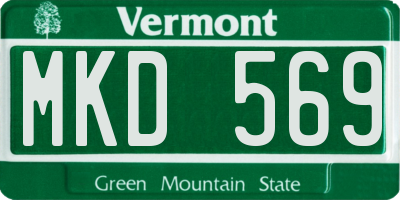 VT license plate MKD569