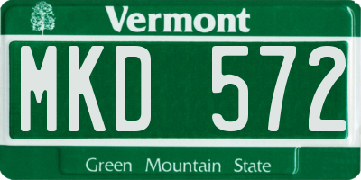 VT license plate MKD572