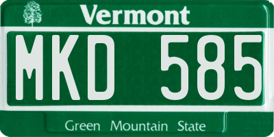 VT license plate MKD585