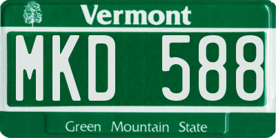 VT license plate MKD588