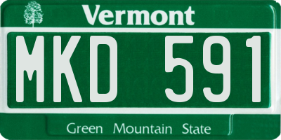 VT license plate MKD591