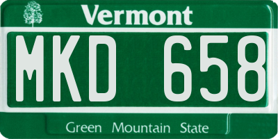 VT license plate MKD658