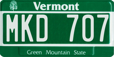VT license plate MKD707