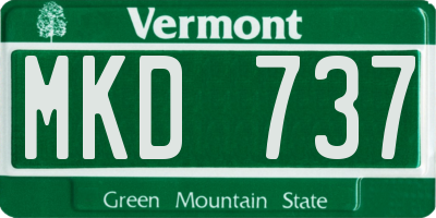 VT license plate MKD737