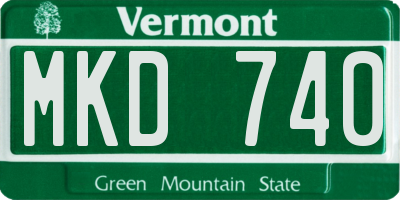 VT license plate MKD740