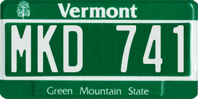 VT license plate MKD741