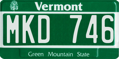 VT license plate MKD746