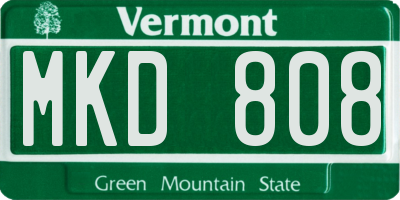 VT license plate MKD808