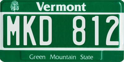 VT license plate MKD812