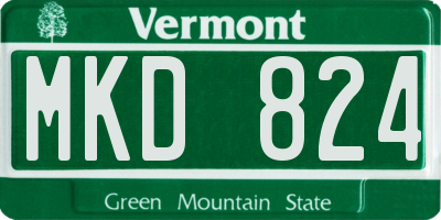 VT license plate MKD824