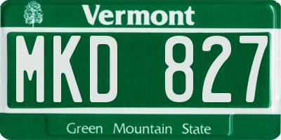 VT license plate MKD827