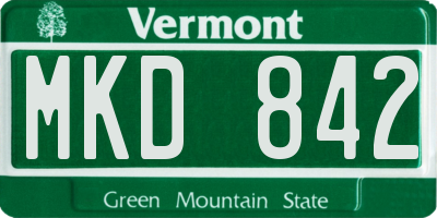 VT license plate MKD842
