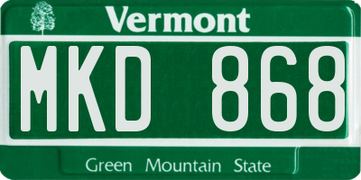 VT license plate MKD868