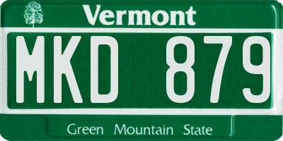 VT license plate MKD879