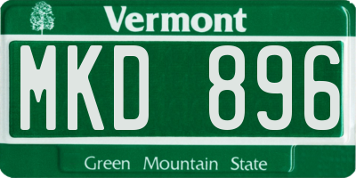VT license plate MKD896