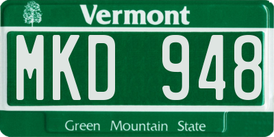 VT license plate MKD948