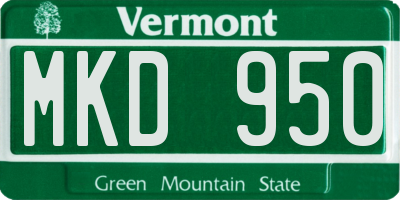 VT license plate MKD950