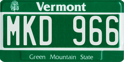 VT license plate MKD966