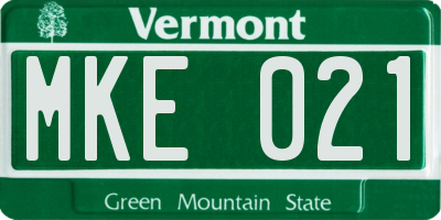 VT license plate MKE021