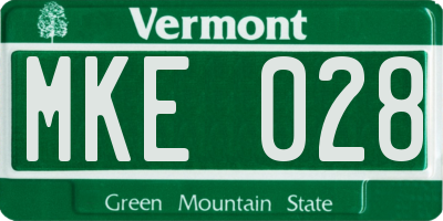 VT license plate MKE028